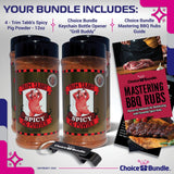 Trim Tabb’s Spicy Pig Powder Premium BBQ Barbecue Rub & Seasoning 4 Pk (48 oz) + BBQ Masters & Opener (6 Items)!