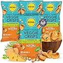 BIENA Tasty Thins Veggie Crisps - Made with Avocado Oil - Nacho, 4-Pk 4oz Bags - Chickpeas & Veggies, Vegan, Gluten Free, Dairy-Free, Non-GMO