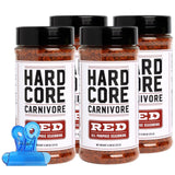 Hardcore Carnivore Red Bar-B-Q Rub Seasoning - 11 oz Bottles, 4 Pack - Rib Rub and Brisket Rub for Grilling - Burger Seasoning and Steak Rub - Meat