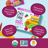 Once Upon a Farm Organic Smart Wheels Toddler Bar, Rasp-Berry & Kale, 5ct