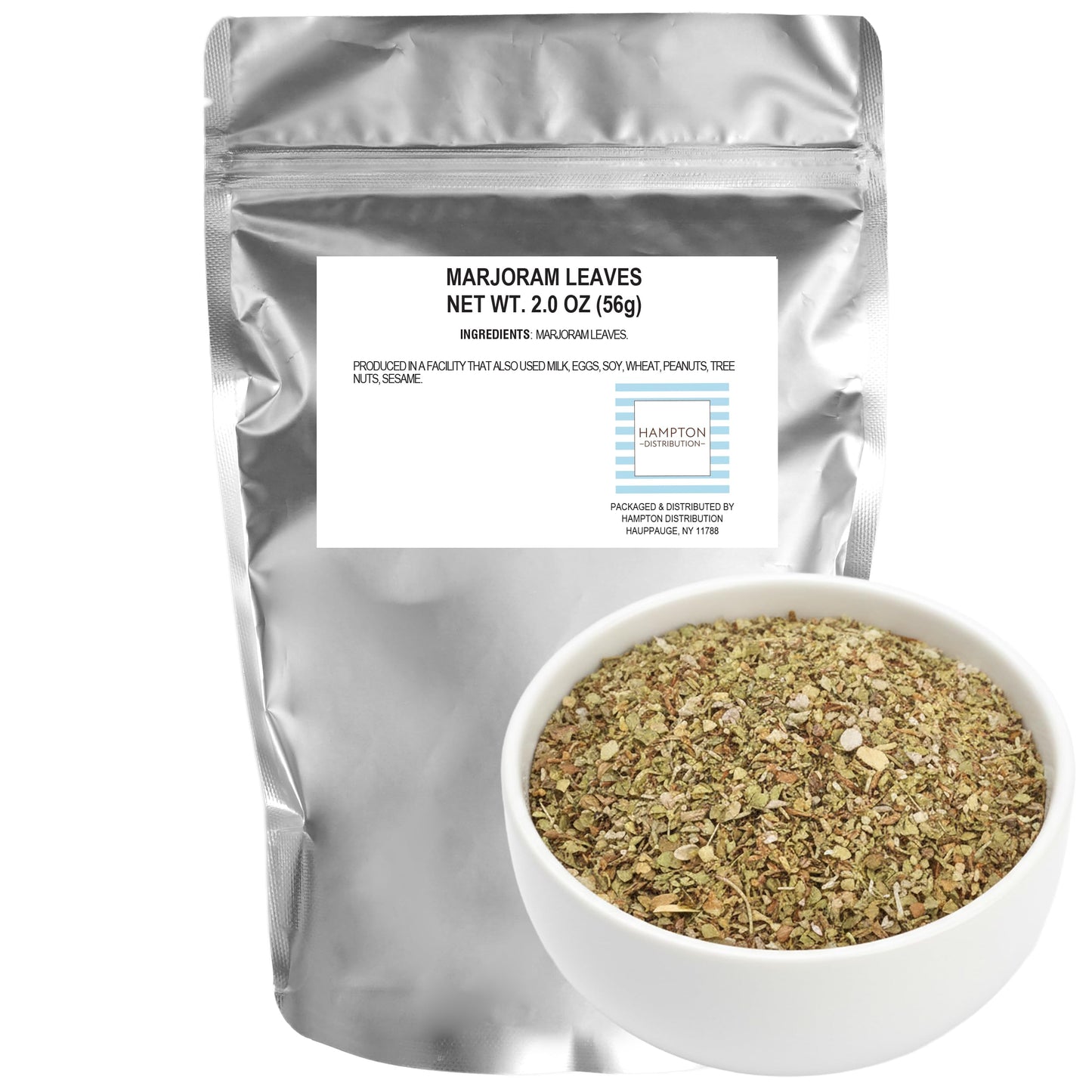 Marjoram Spice Leaves, 2 Ounce Resealable Bag, Hampton Distribution