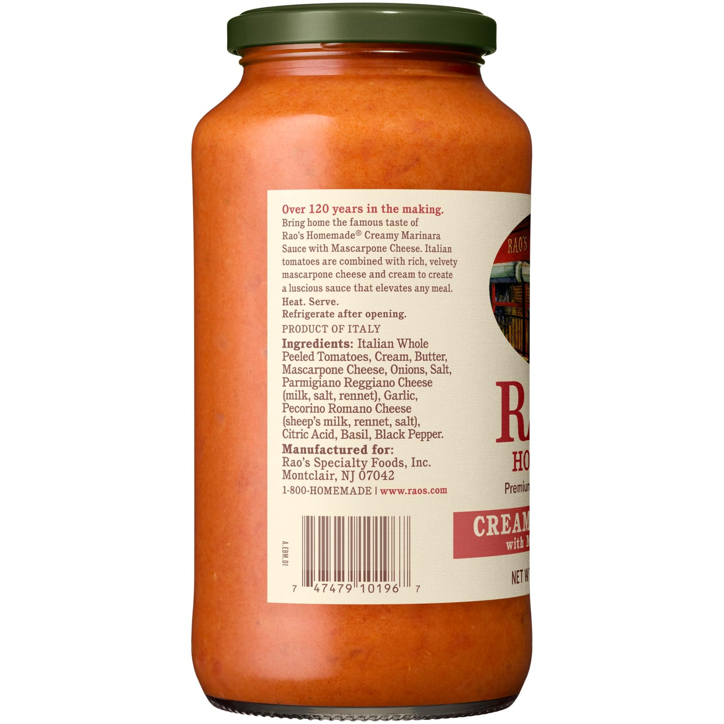 Rao's Homemade Creamy Marinara with Mascarpone Sauce Made with Italian Tomatoes, 24 oz