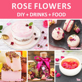 Dried Rose Buds Tea, Edible Roses Whole Flowers Loose Leaf, Premium Rose Tea Beverages, Natural Fragrant, Ideal for Gift, 2.8 oz