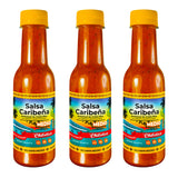 Chiletico Caribbean Medium Hot Sauce - 3-Pack of Authentic Costa Rican Salsa Picante - Balanced Heat with Fresh Vegetables and Spices - 4.9 oz Each