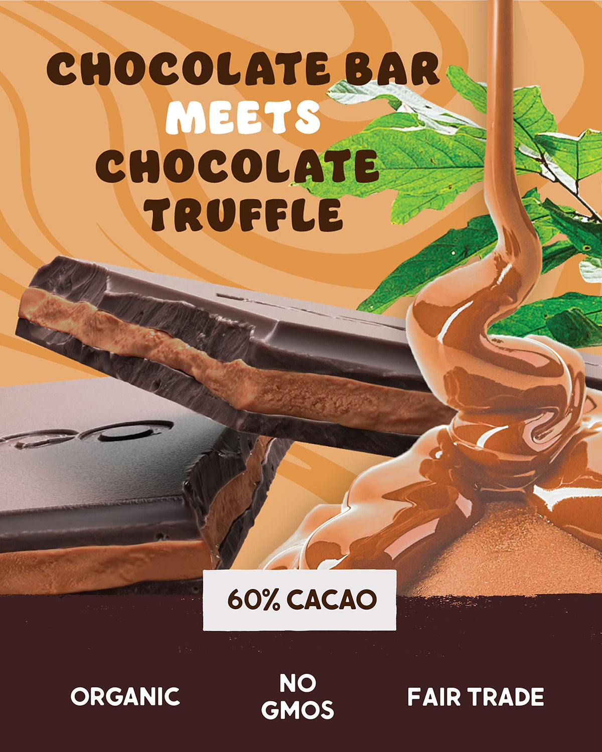 Alter Eco Salted Caramel Truffle Thins, Chocolate Bar with Gooey Caramel Ganache Truffle Filling, Organic, Gluten-Free, Non-GMO Snacks, No Additives