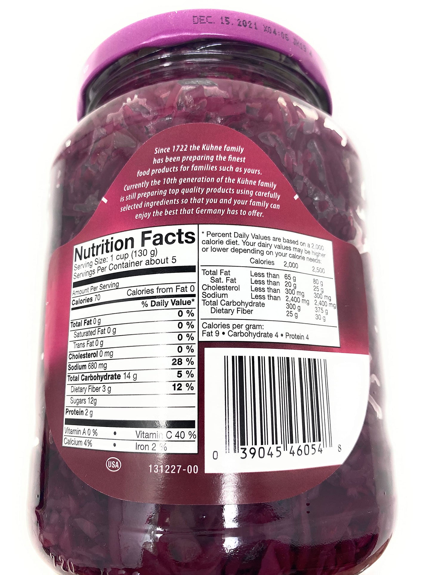 Kuhne, Red Cabbage 24oz, Product of Germany