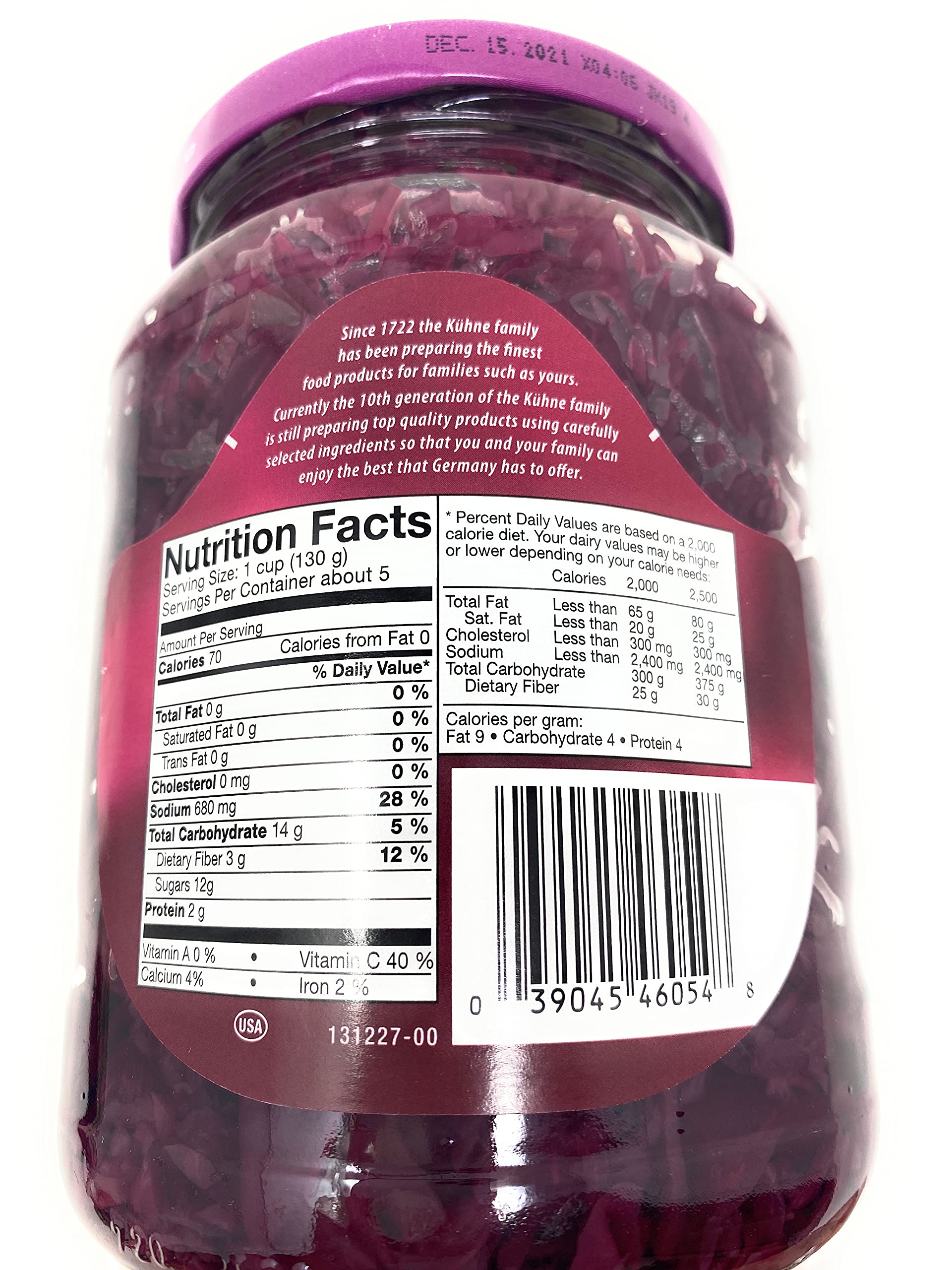 Kuhne, Red Cabbage 24oz, Product of Germany
