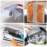 YinQin 6 PCS Double Layer Stainless Steel Cleaning Cloth Non Scratch Steel Mesh Dishwashing Cloths 20x20 cm Quick Dry Two Layer Metallic Wire Dish