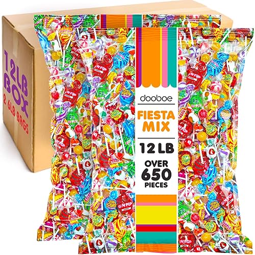 Parade Throws Bulk Candy - 12 LB Bulk Pinata Candy (Over 650 Pieces) - Assorted Lollipops, Gum & Hard Candies - Individually Wrapped Candy, Pinatas