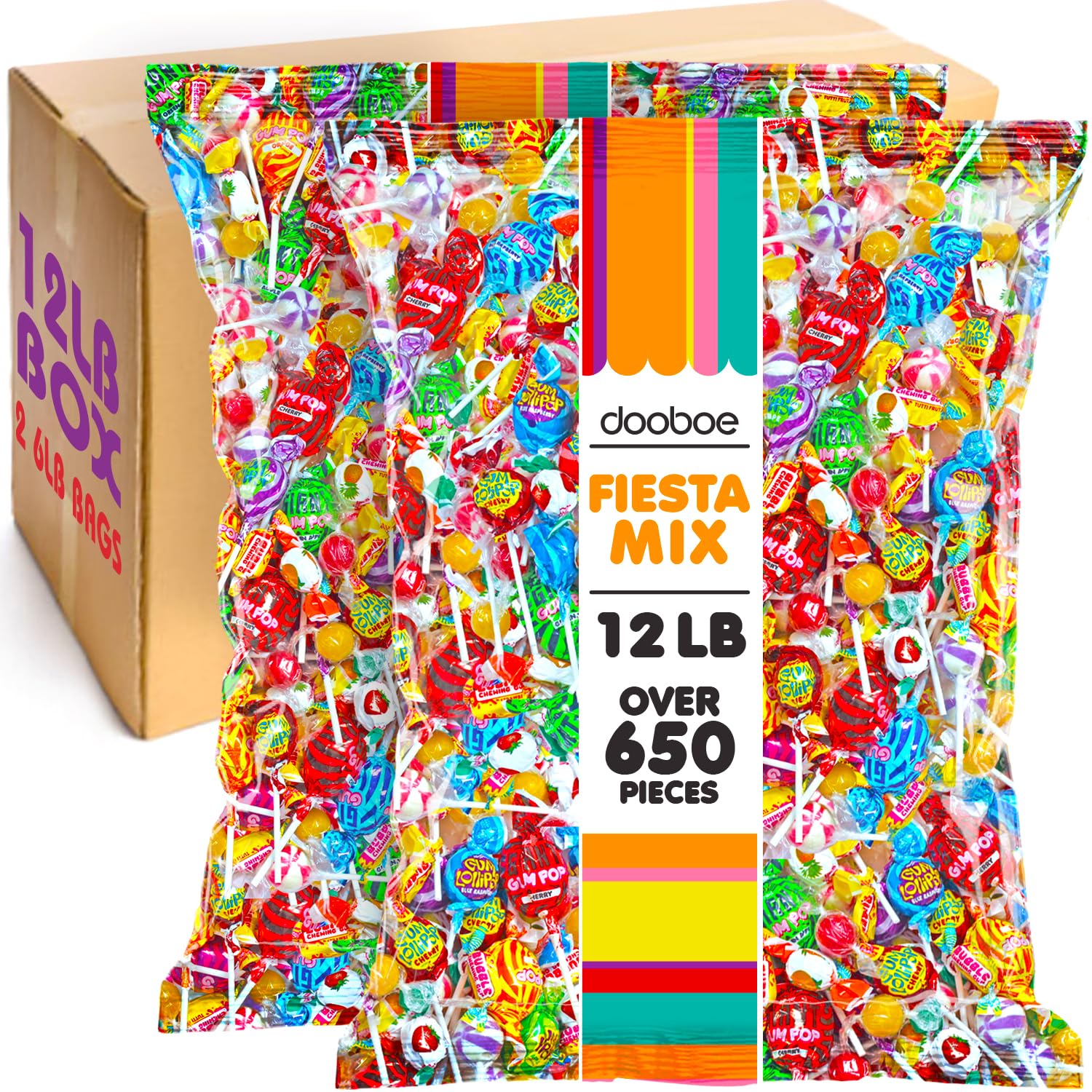 Parade Throws Bulk Candy - 12 LB Bulk Pinata Candy (Over 650 Pieces) - Assorted Lollipops, Gum & Hard Candies - Individually Wrapped Candy, Pinatas