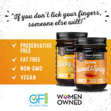 Sauce Goddess - Sticky Sweet & Sweet & Spicy Cayenne BBQ Sauces - Gluten-Free, Vegan, No Additives, No GMOs, 6 Jars, Ideal for Grilling