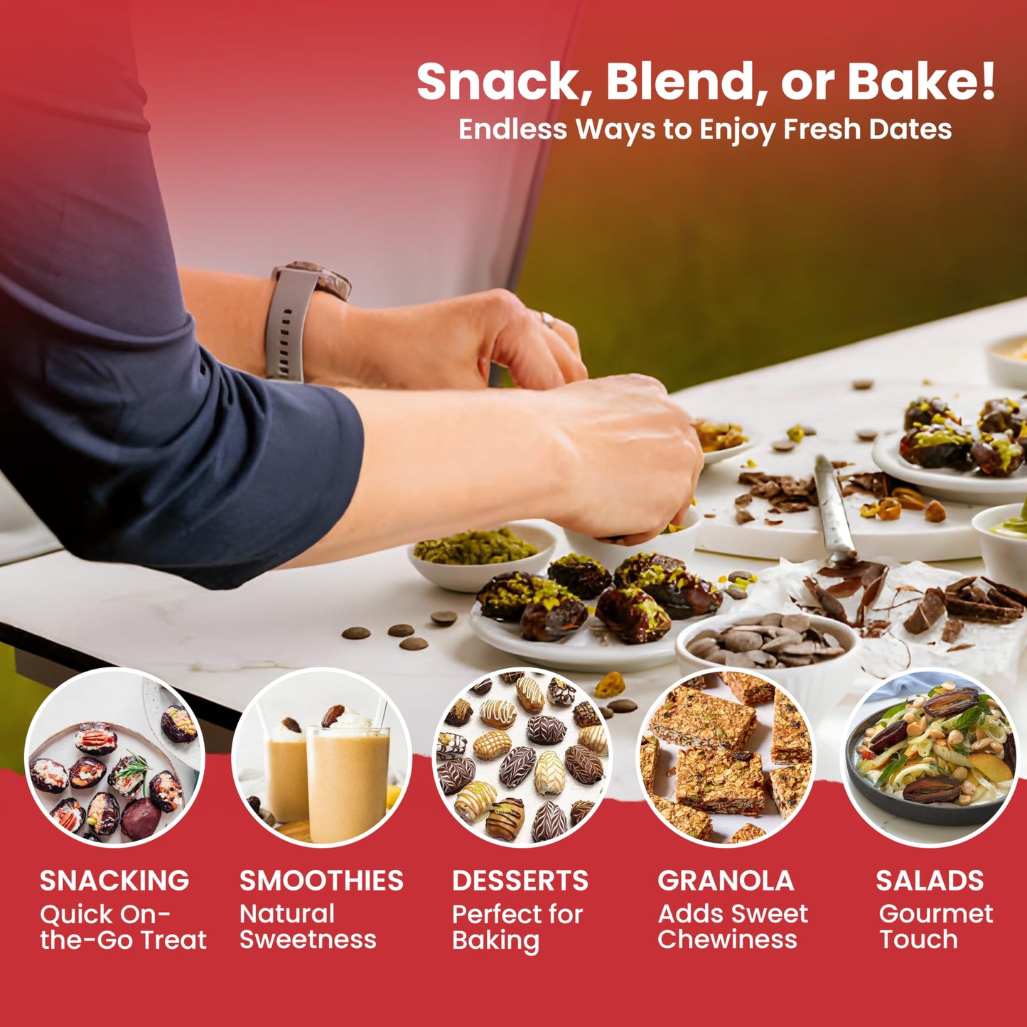 We Got Nuts 4 Pounds Of Dates Pitted (64oz) No Added Sugar, Non GMO, Kosher Certified,Healthy Snack for Kids & Adults