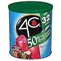 4C Reduced Sugar Powdered Drink Mix Canisters, Iced Tea 1 Pack, 28 Quarts, Family Sized Canister, Thirst Quenching & Refreshing Flavors (Fruit Punch
