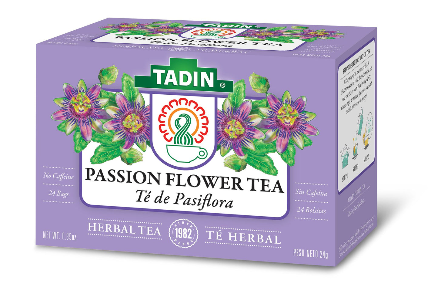 Tadin Tea, Pasiflora (Passion Flower) Tea, 24-Count Tea Bags (Pack of 12)