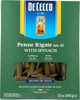De Cecco Spinach Pasta, Penne Rigate, 12 Oz