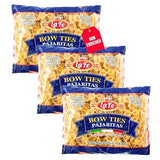 La Fe Bow Ties Parajitas Pasta 16oz - 3 Pack - Unenriched Semolina Wheat Italian Farfalle Pasta - Cholesterol & Sodium Free