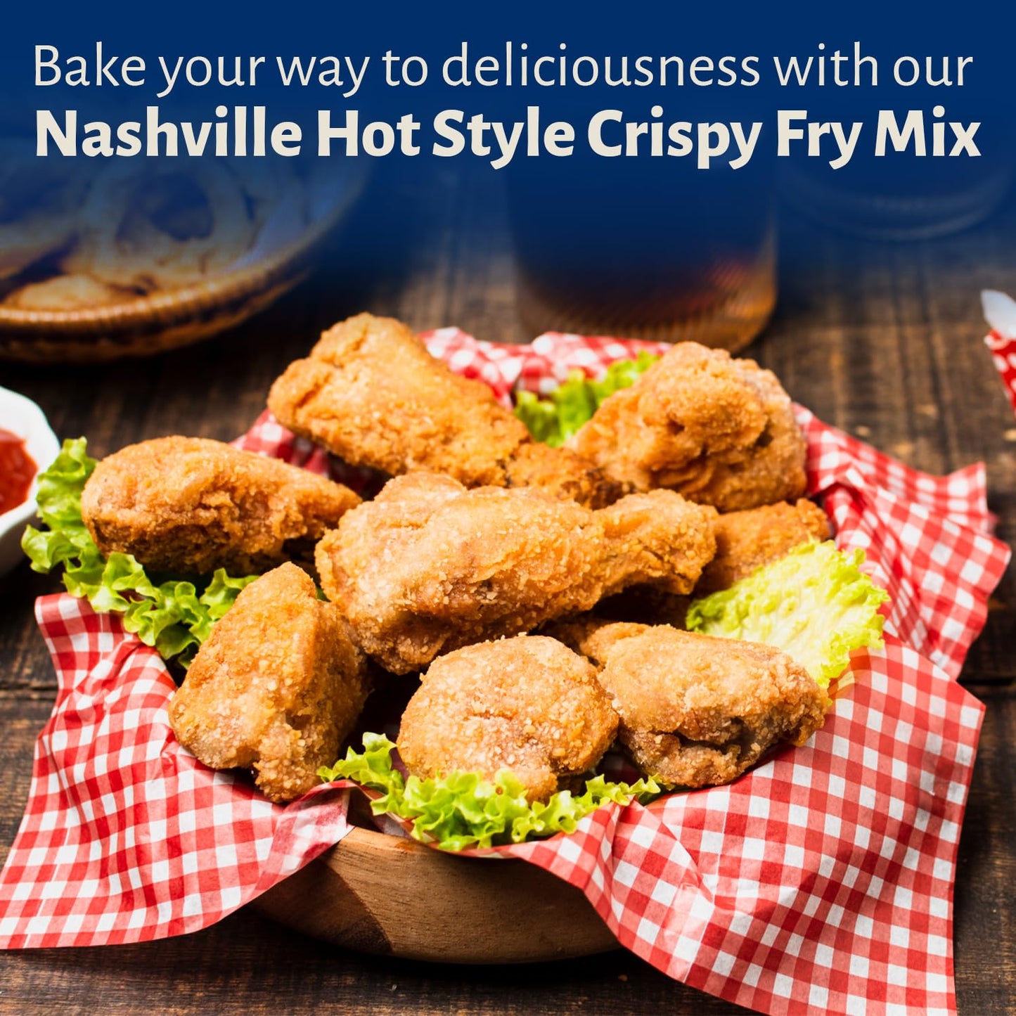 Calhoun Bend Mill Nashville Hot Style Crispy Fry Mix with Spatula - Spicy Southern Seasoning for Hot Chicken Tenders and Sandwiches - Fiery Flavor