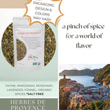 Spice Hut - Organic Herbes De Provence Seasoning Mix with Lavender, Salt Free, Authentic Provencal Blend- French Herbs de Provence Spice for Cooking