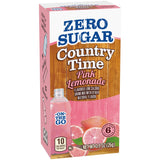 Country Time Zero Sugar Pink Lemonade Drink Mix, 6 ct On-the-Go Packets, 8 per Case