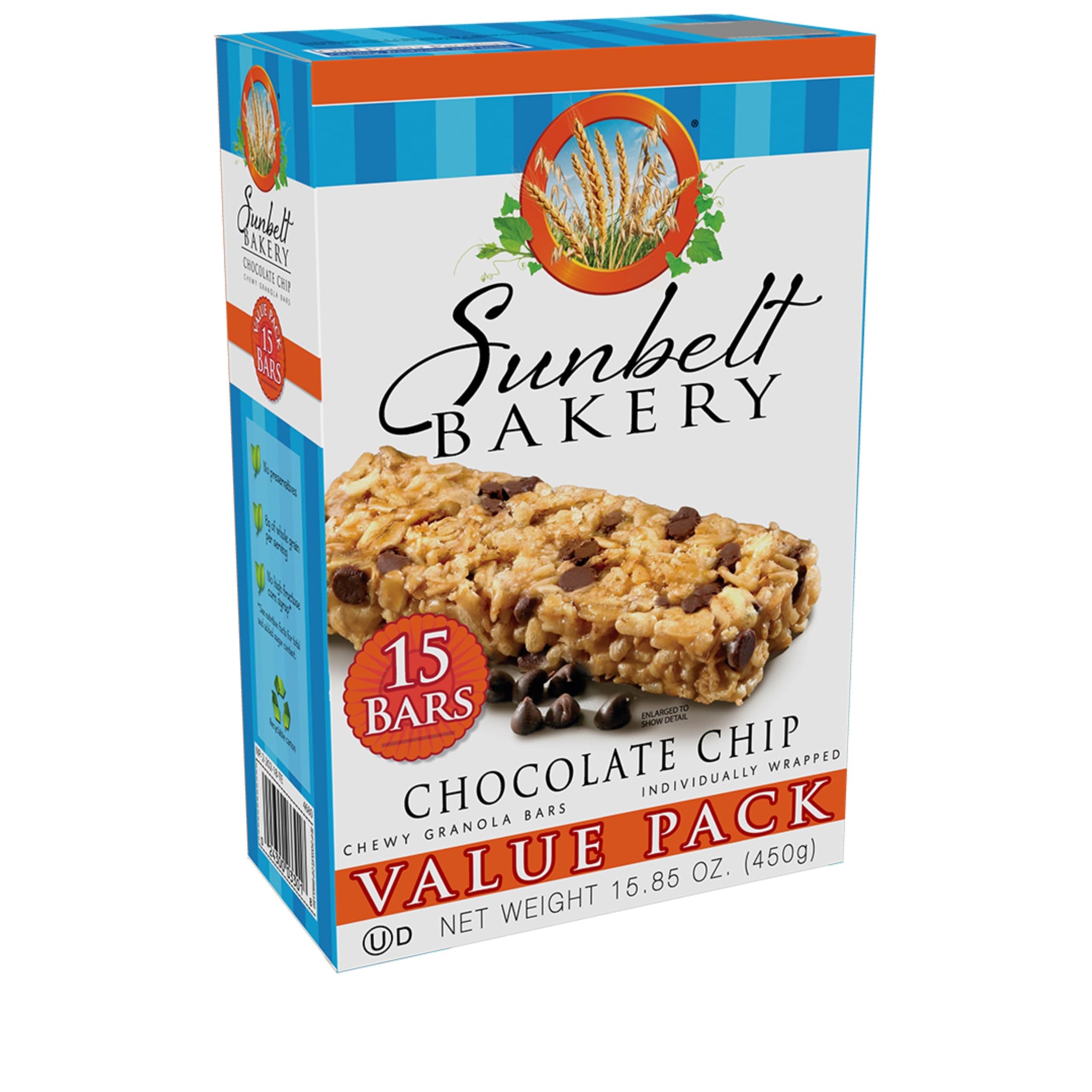 Sunbelt Bakery Value Pack Variety, 2 Boxes Each Of Oats & Honey, Fudge Dipped Chocolate Chip, and Chocolate Chip, 90 Piece Assortment