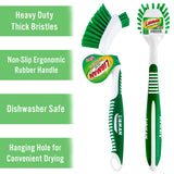 Libman Dish Brush Set with Long Handle - Deep Cleaning Brushes - Dish Scrubber & Scraper - Kitchen Scrub Brush for Dishes, Sinks, Pots, Pans