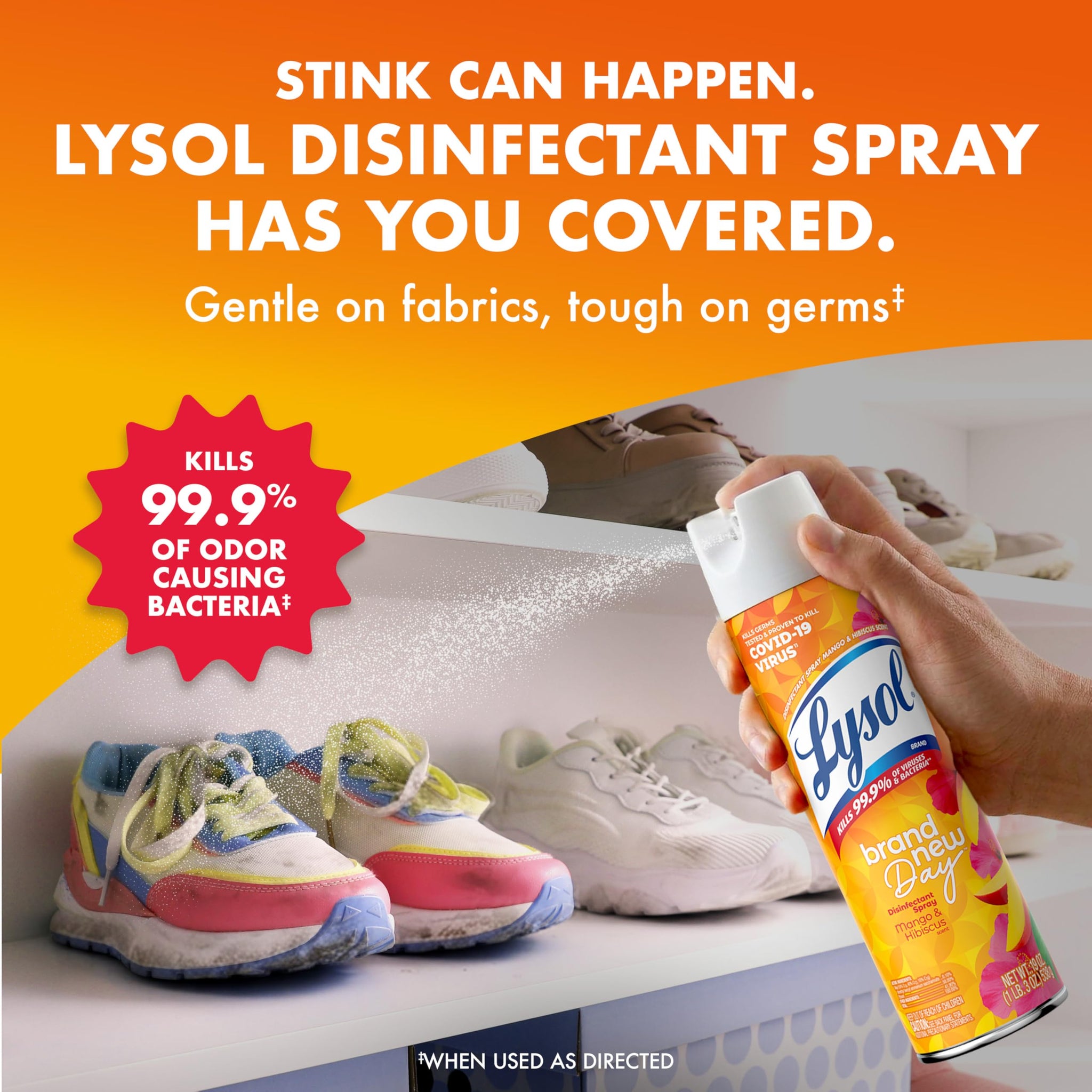 Lysol Disinfectant Spray, Household Cleaning Supplies, Disinfecting Multi-Purpose Room Spray, Antibacterial Sanitizer, Deodorizer, Kills Hantavirus