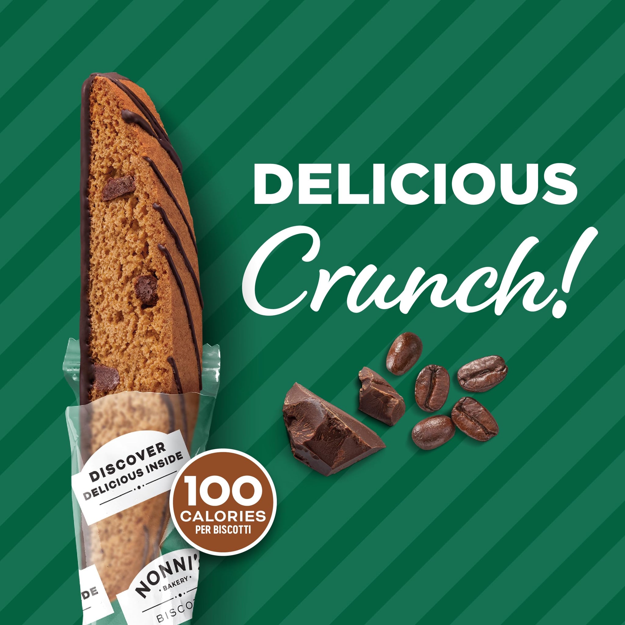 Nonni's Espresso Chocolate Chip Biscotti Cookies - Espresso Chocolate Chip Cookies - Biscotti Italian Cookies w/Dark Chocolate - Italian Biscotti