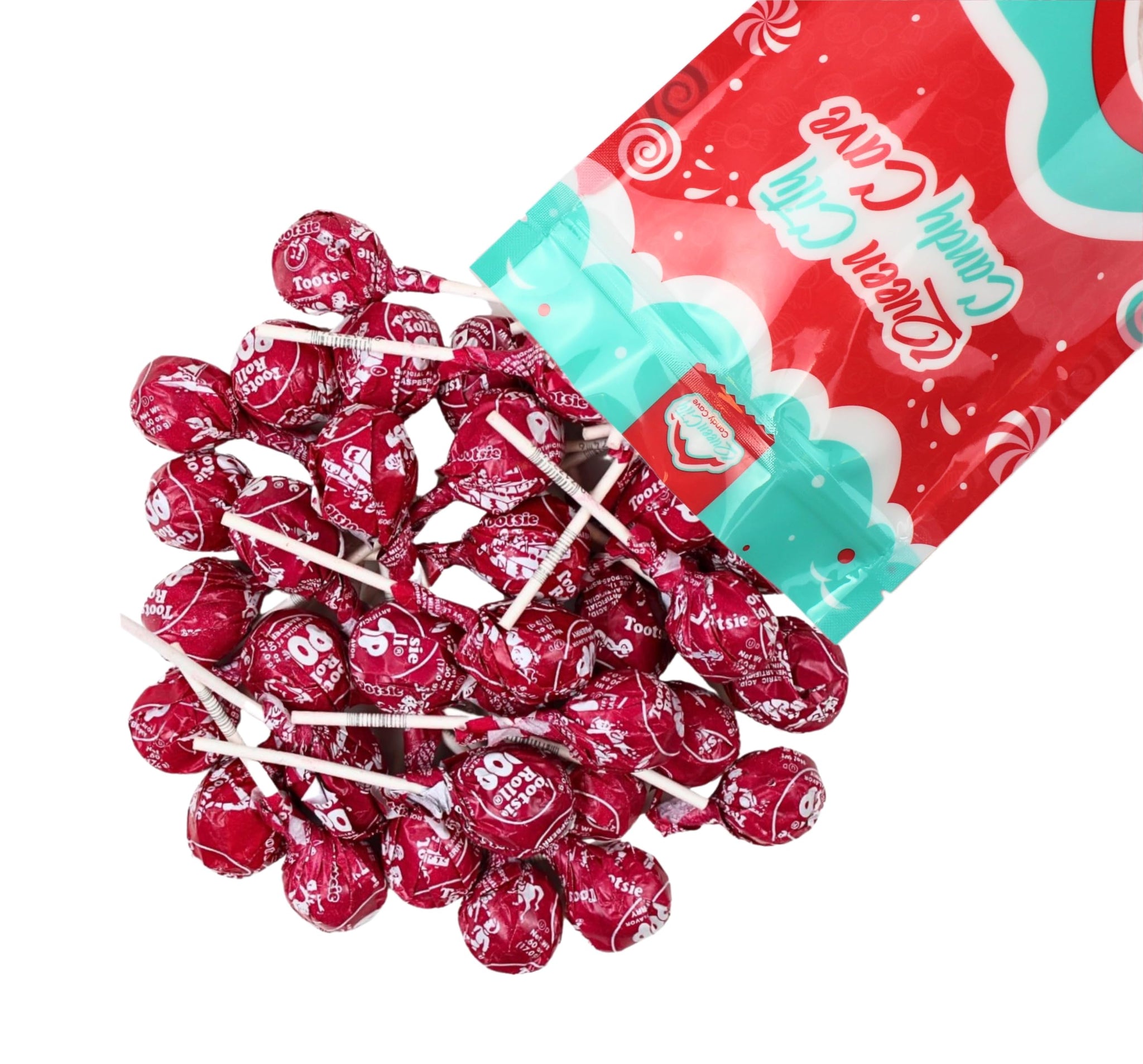 Red Raspberry Red Lollipops, Red Tootsy Pops (1 Pound)