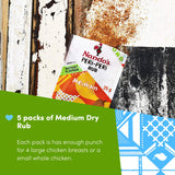 Nando's PERi-PERi Medium Dry Rub - BBQ Seasoning Instant Flavor with a Blend of Garlic, Herbs and Spices with PERi-Peri 25g Bags (5PK)
