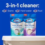 Clorox Foaming Toilet Bomb Toilet Bowl Cleaner, Bleach Free, Lavender Clean, 5 Count