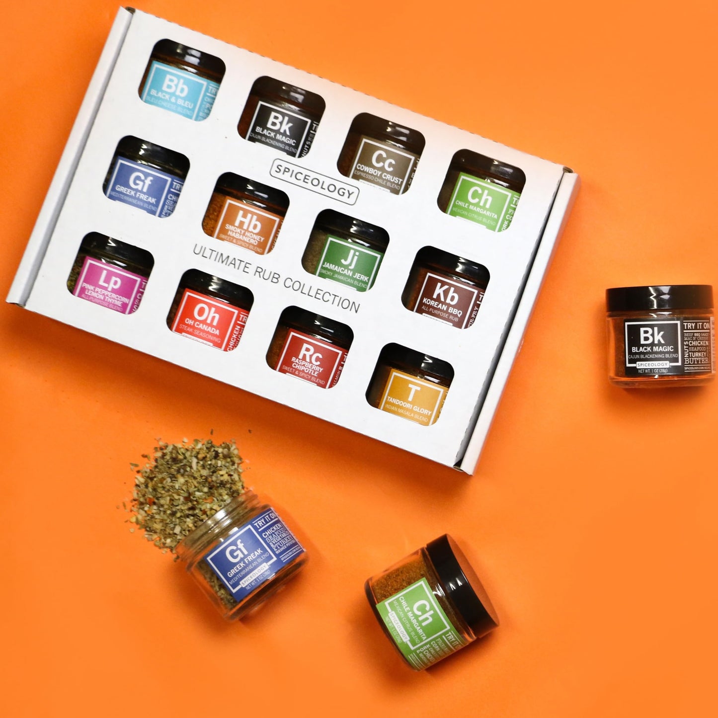 Spiceology - Ultimate Rub Collection - 12 Gourmet Spices & Seasonings Set for Grilling, BBQ & Cooking - Perfect Spice Gift Set for Cooks, Grill