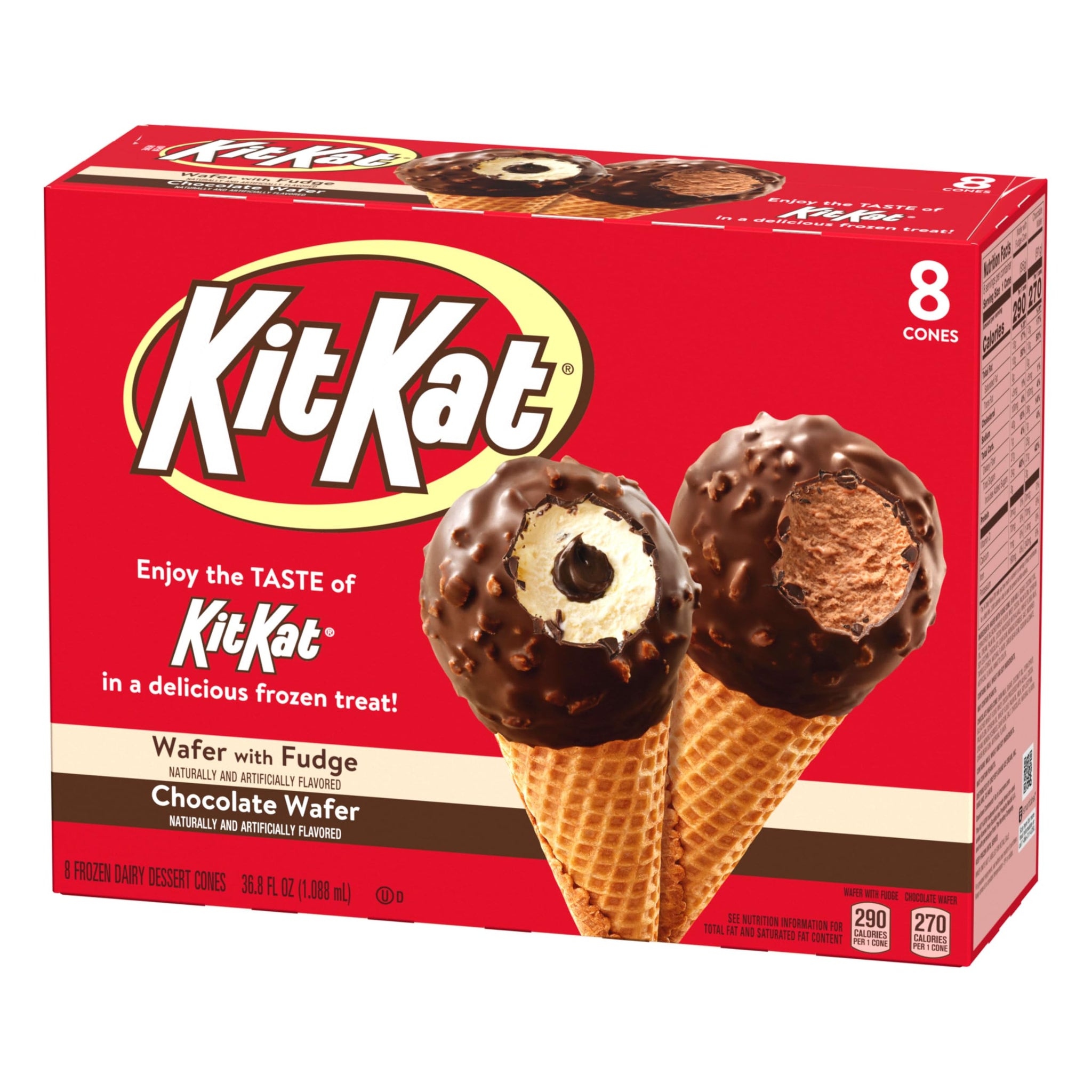 KitKat, Fudge Sundae Cones, 8 Count (Frozen)