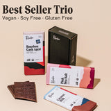 Raaka Chocolate Best Sellers Trio | Gourmet Dark Chocolate Gift | Organic, Vegan, Fair Trade, Soy Free, Non-GMO, Gluten Free, Kosher | 1.8oz Bars