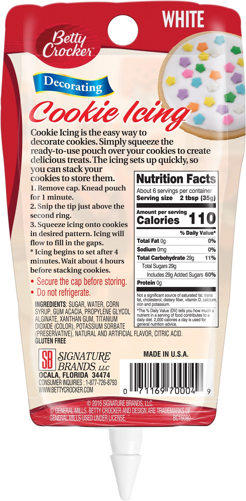 Betty Crocker Cookie Icing White, 7-Ounce (Pack of 6)