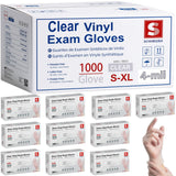 Schneider Clear Vinyl Exam Gloves, 4-mil, Medium 1000-ct Case, Latex-Free, Disposable Gloves, Medical Gloves, Cleaning Gloves, Food Prep Gloves, Food