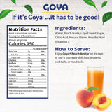 Goya Peach Nectar Juice, Pack of 2 (33.8 oz Bottles) Sweet and Juicy Tropical Drink, Perfect for Smoothies, Cocktails, Mocktails and Everyday