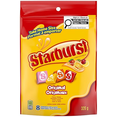 Starburst Original Fruit Chews Candy, Stand Up Pouch, 320g/11.3oz, (Imported from Canada)
