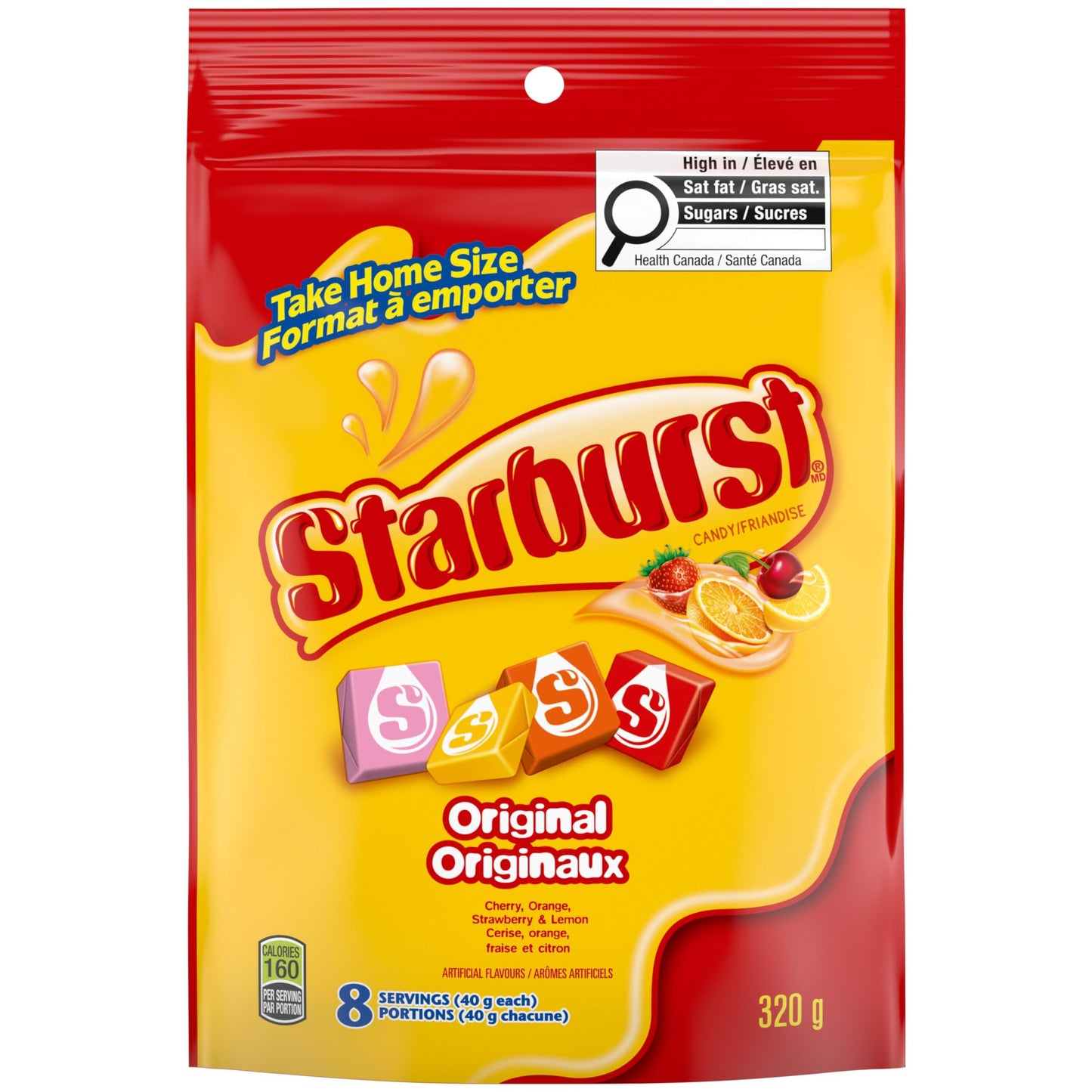 Starburst Original Fruit Chews Candy, Stand Up Pouch, 320g/11.3oz, (Imported from Canada)