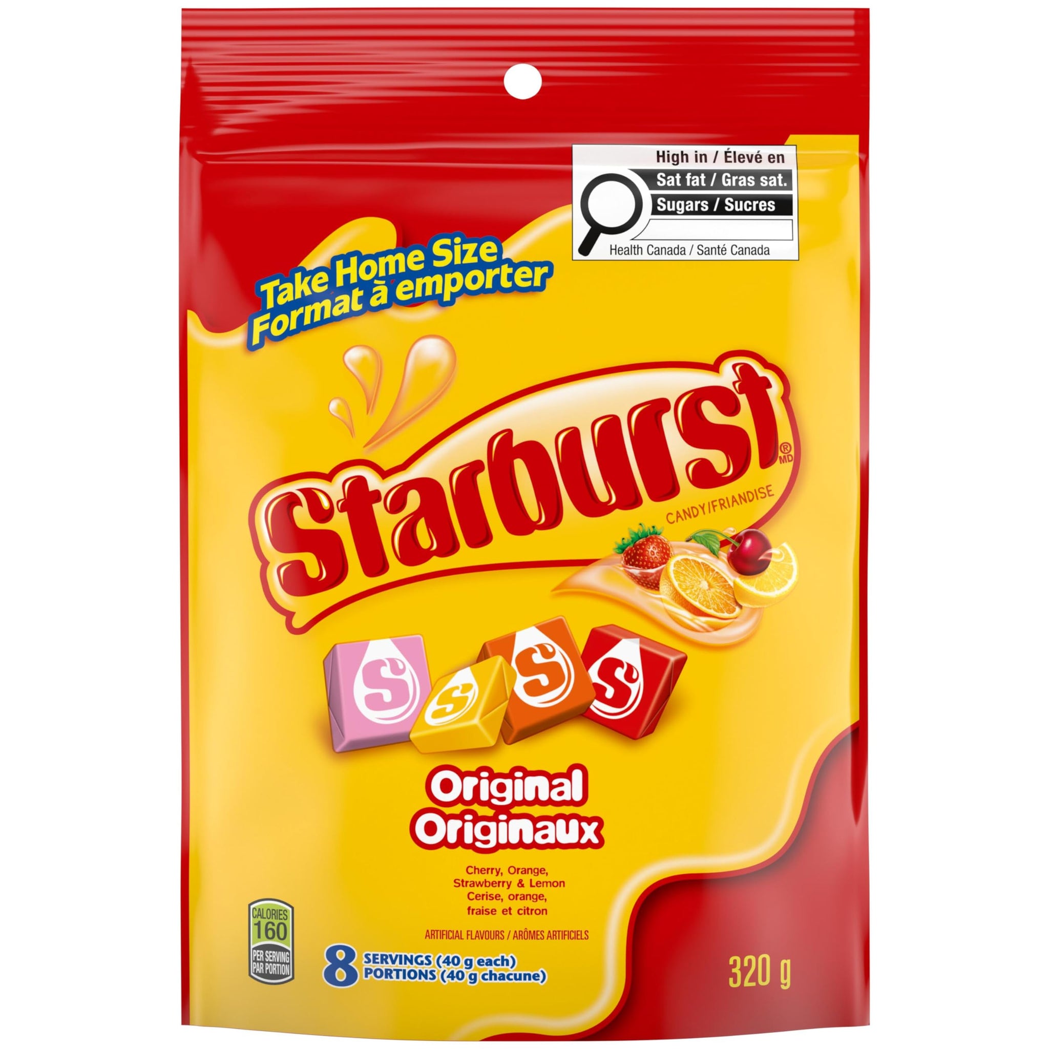 Starburst Original Fruit Chews Candy, Stand Up Pouch, 320g/11.3oz, (Imported from Canada)