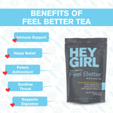 Get Well Soon Gifts For Women | Immunity Tea For Colds and Sore Throat with Elderberry, Echinacea | Care Package For Sick Friend to Feel Better |