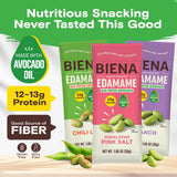 Biena Edamame Beans Snack High Protein Snacks - Healthy Office Snacks For Adults and Kids, 12g of Protein, 130 Low Calorie, Crunchy Edamame, Vegan
