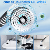 Electric Spin Scrubber, 2024 New Cordless Cleaning Brush with 8 Replaceable Brush Heads, Power Shower Scrubber Long Handle, Extendable Handheld