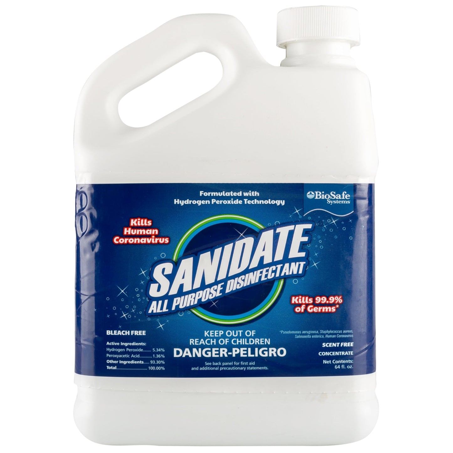 Powerbuilt SaniDate Disinfectant Solution (64Oz) kills 99.9% of viruses, bacteria and germs works with Saniflow Sprayer - 647731