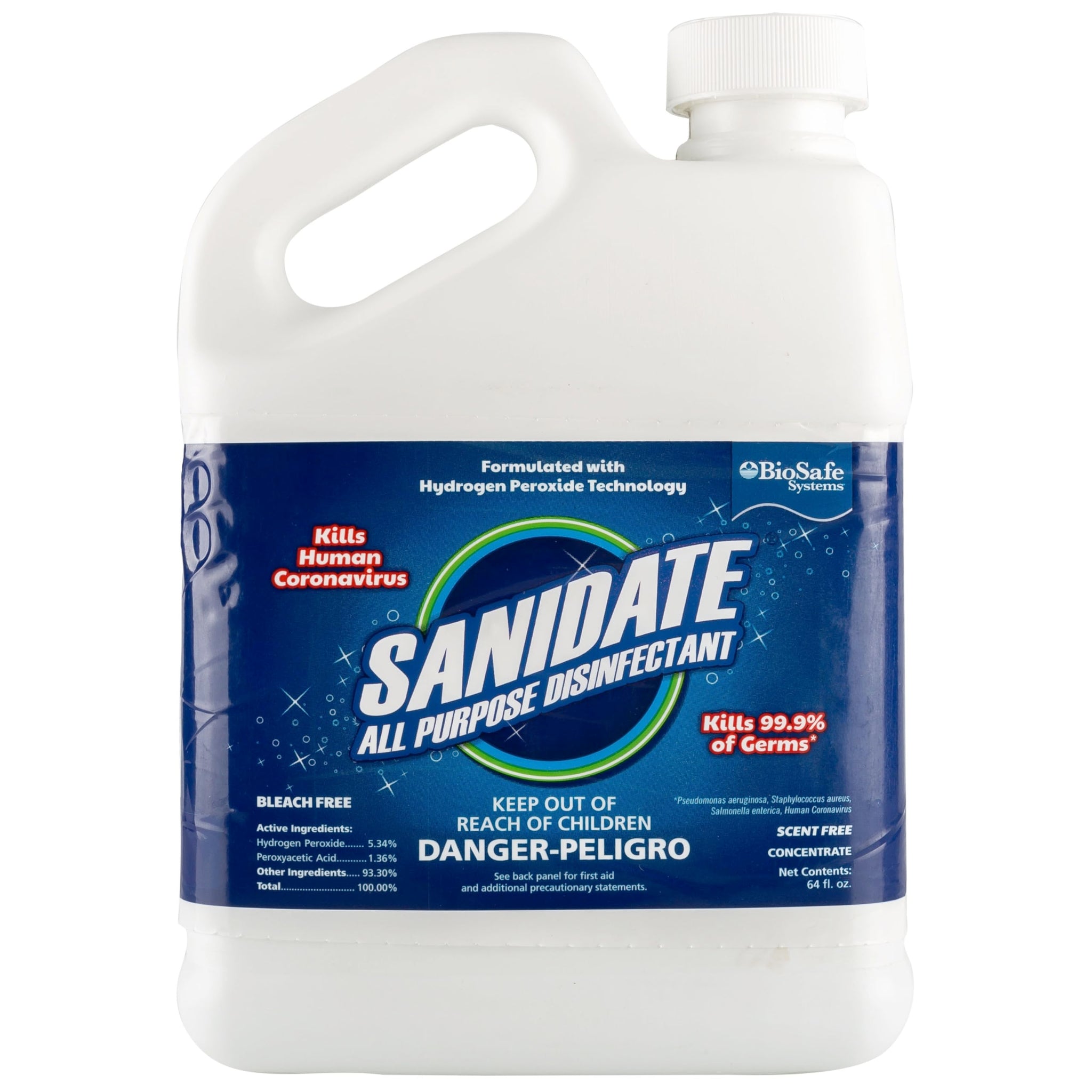 Powerbuilt SaniDate Disinfectant Solution (64Oz) kills 99.9% of viruses, bacteria and germs works with Saniflow Sprayer - 647731
