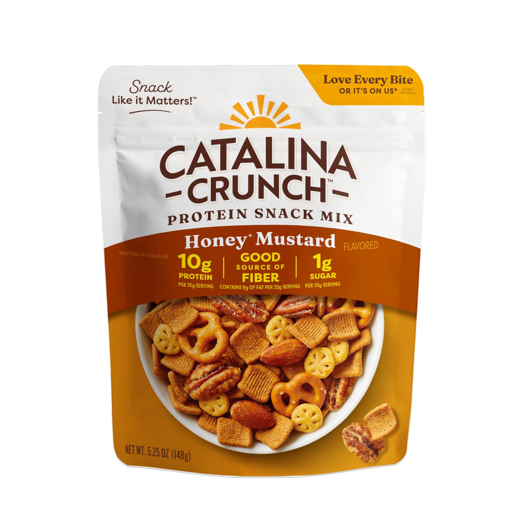 Catalina Crunch Protein Snack Mix - 10g Protein, 1g Sugar per Serving - Good Source of Fiber, Gluten Free - Honey Mustard, 5.25 Ounce Bag (Pack of 1)
