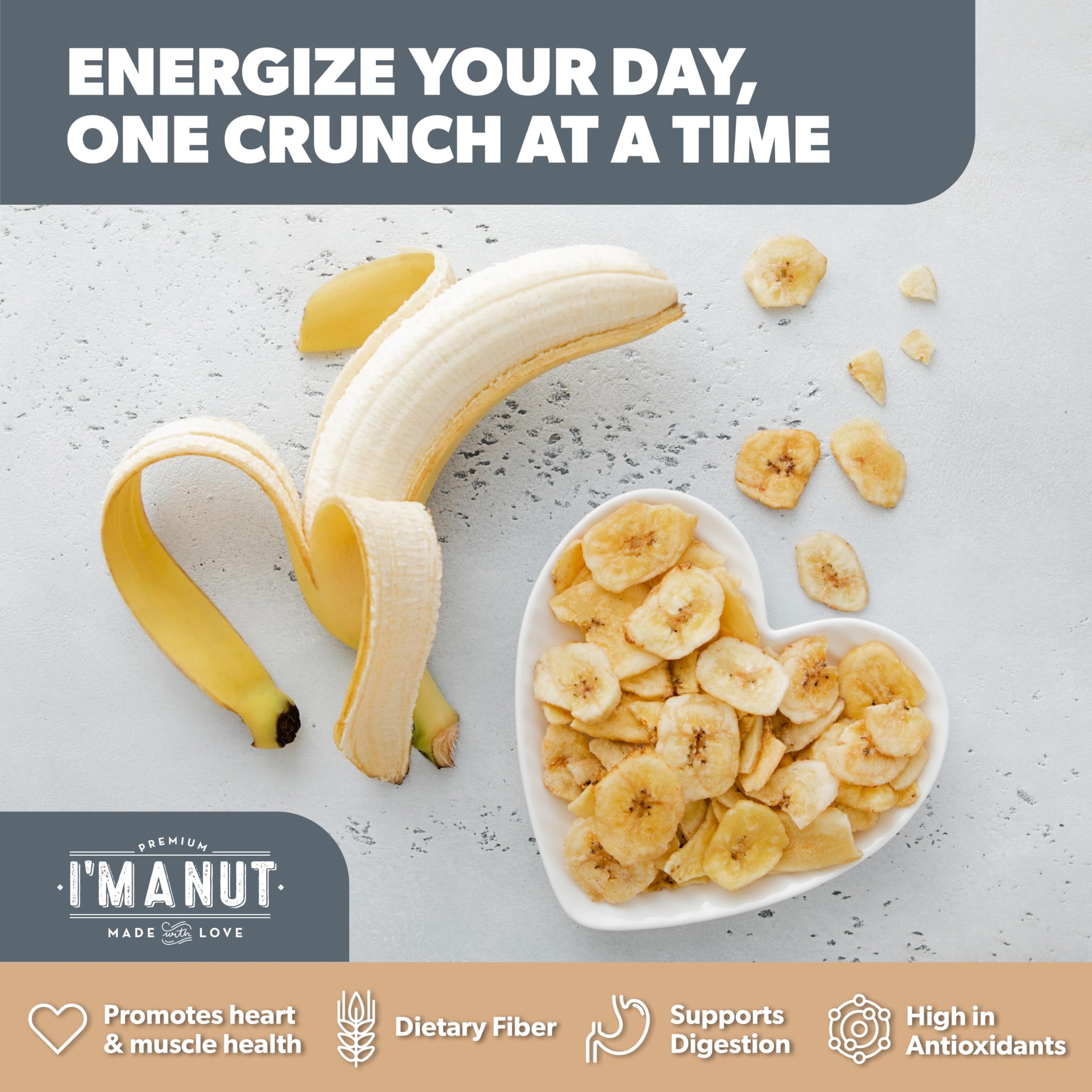 Premium Dried Banana Chips 16oz | Non-GMO, Batch Tested Gluten & Peanut Free | Ethically Sourced for Guilt-Free Snacking | Fresh, Crispy & Sweetened