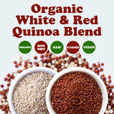 Food to Live Organic Raw White and Red Quinoa Blend, 1.5 Pounds - Whole, Nutritious, High in Protein and Fiber, Perfect for Salads and Smoothies, Non-GMO, Vegan, Kosher, Bulk