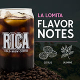 RICA Cold Brew | Mexican Single-Origin Light Roast Coarse Ground Coffee for Cold Brew | 100% Arabica from Chiapas, Mexico | Low Acid, Bright Citrus