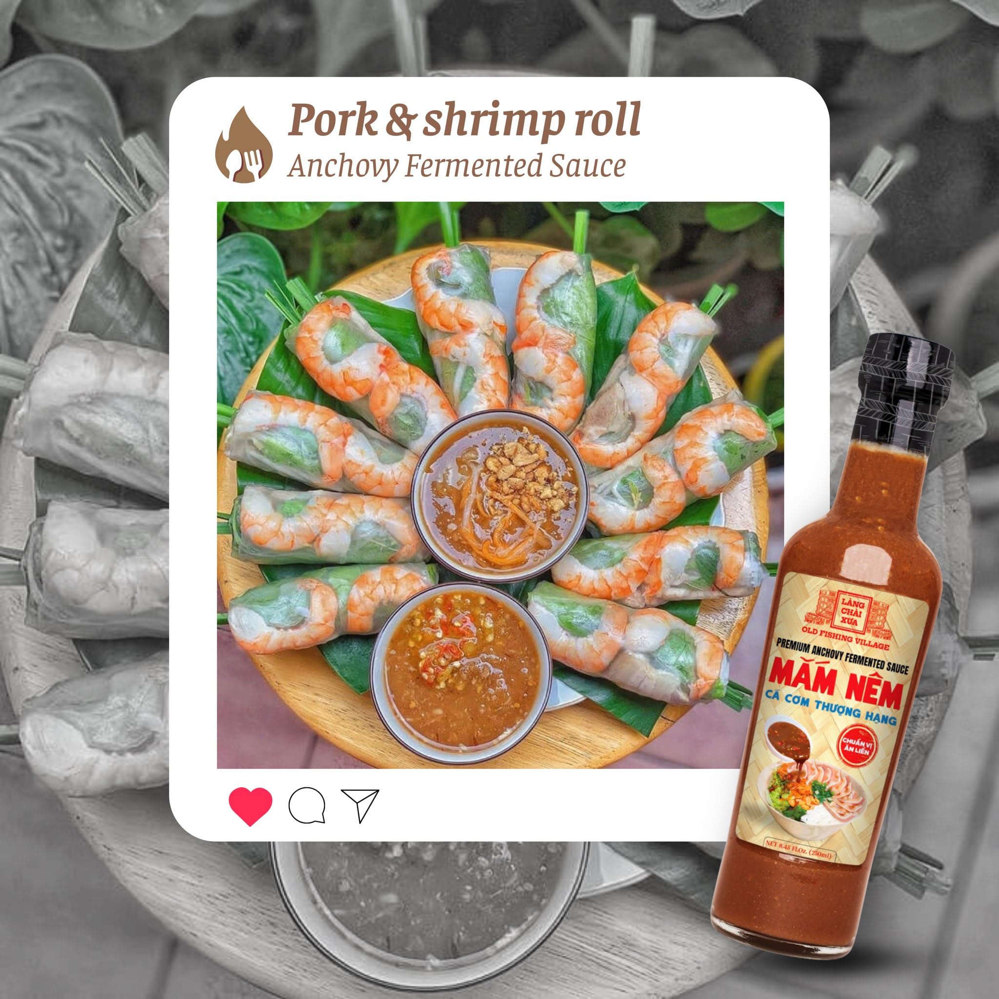 Làng Chài X?a Premium Vietnamese Anchovy Fermented Sauce - Authentic and Flavorful Marinades and Sauces for Grilling, Dipping, and Cooking (200g)