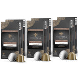 Acquanera Coffee, Espresso Aluminum Capsules, 60 Coffee Pods, Espresso Classico Medium Roast, Intensity 8, Single Cup Brews 1.35oz